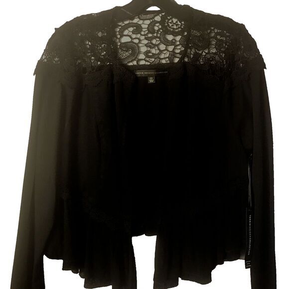 Torrid Collection Limited‎ Edition Black Lace Ruffle Cardigan Size M/L NWT - Picture 1 of 6